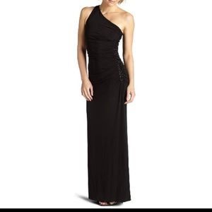 Long one shoulder black dress